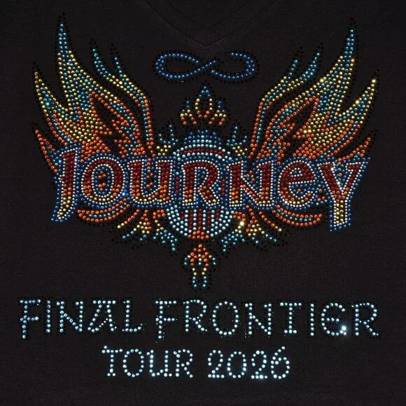 Journey rhinestone VN black short sleeved shirt XS S M L XL XXL 1X 2X 3X 4X 5X - Picture 2 of 6